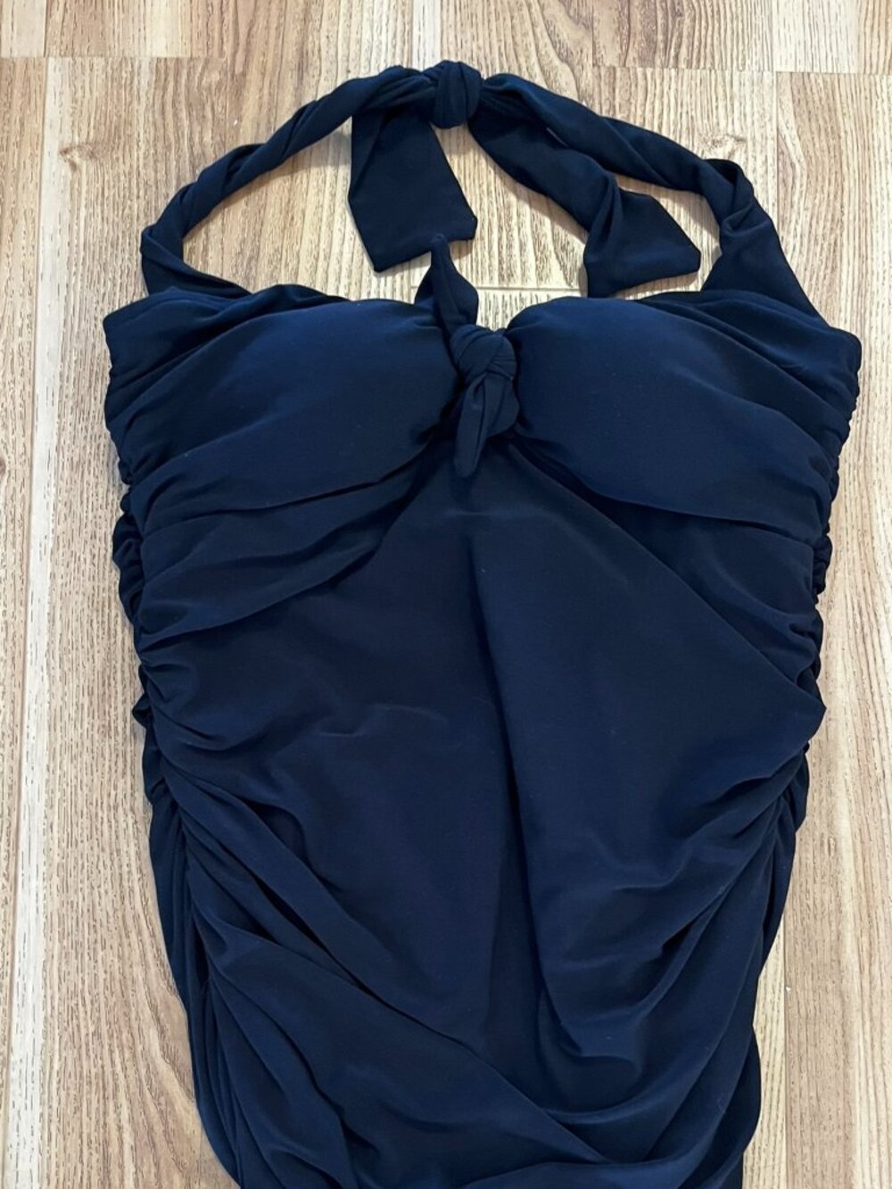 Magicsuit Woman's Black Minimalist Halter Padded Bra Tankini Top Sz 12